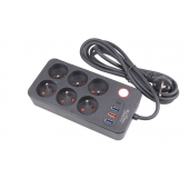 Prodlužovací kabel 2,5 m se 6 výstupy a USB