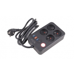 Prodlužovací kabel 2 m se 4 výstupy a USB