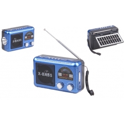 Solární 3pásmové rádio FERVENT modré