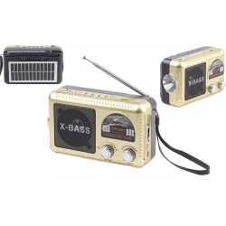 Solární 3pásmové rádio FERVENT zlaté