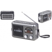 Solární 3pásmové rádio FERVENT šedé