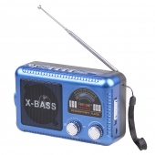 Solární 3pásmové rádio FERVENT modré