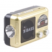 Solární 3pásmové rádio FERVENT zlaté