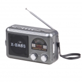 Solární 3pásmové rádio FERVENT šedé