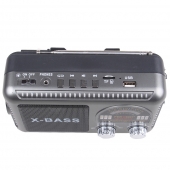 Solární 3pásmové rádio FERVENT šedé