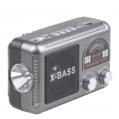 Solární 3pásmové rádio FERVENT šedé