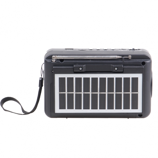 Solární 3pásmové rádio FERVENT šedé