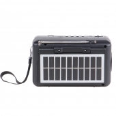 Solární 3pásmové rádio FERVENT šedé