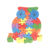 Vzdělávací dřevěné puzzle sova var.1      