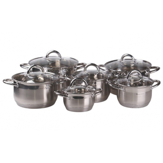 12-dílná sada hrnců z nerezové oceli EH-9099