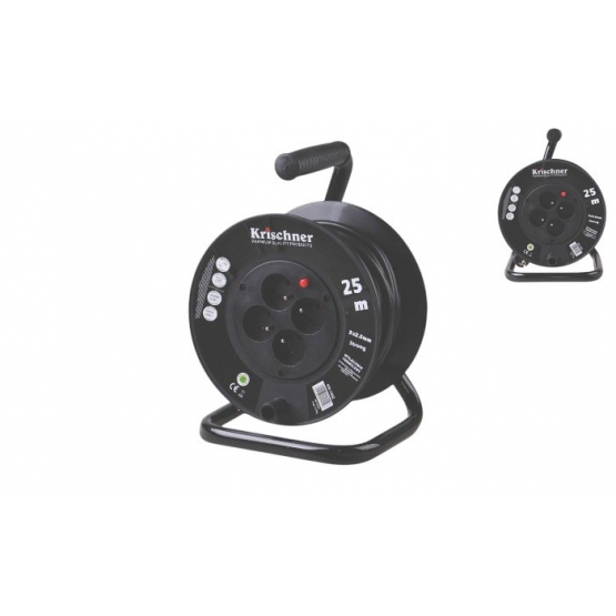 Prodlužovací kabel na bubnu 25 m černý 2,5mm