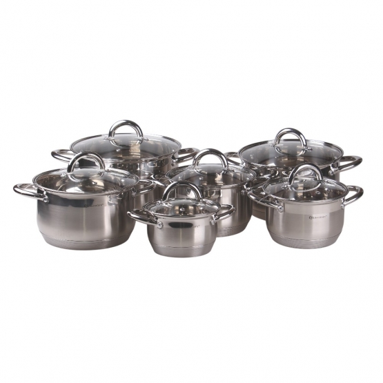 12-dílná sada hrnců z nerezové oceli EH-9099