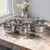 12-dílná sada hrnců z nerezové oceli EH-9099