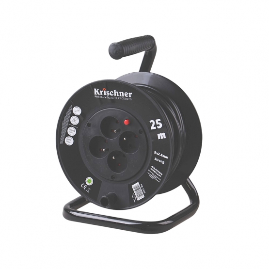 Prodlužovací kabel na bubnu 25 m černý 2,5mm