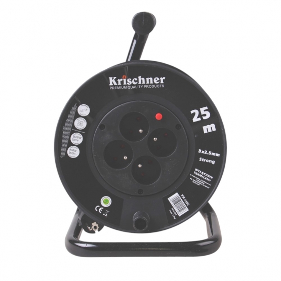 Prodlužovací kabel na bubnu 25 m černý 2,5mm