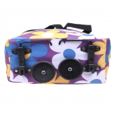 Nákupní taška s kolečky fialová s květy