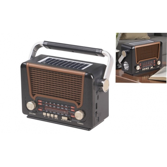 3pásmové solární rádio M-527BT hnědé
