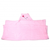 Dětská deka Happy Baby růžová – medvídek s kytičkou