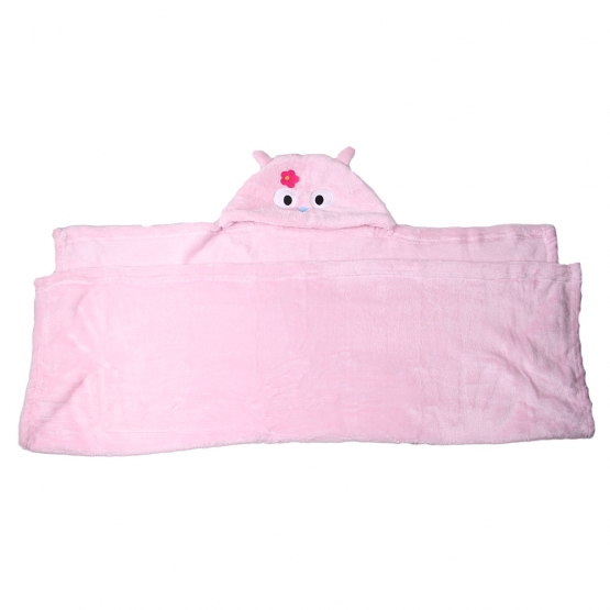 Dětská deka Happy Baby růžová – sova s kytičkou