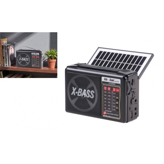 Solární 3pásmové rádio IS-810PRO černé