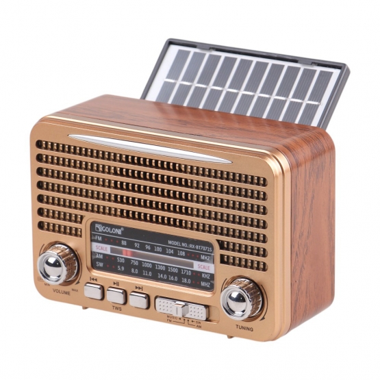 Solární přenosné rádio RX-BT7071S zlaté
