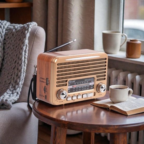Solární přenosné rádio RX-BT7071S zlaté