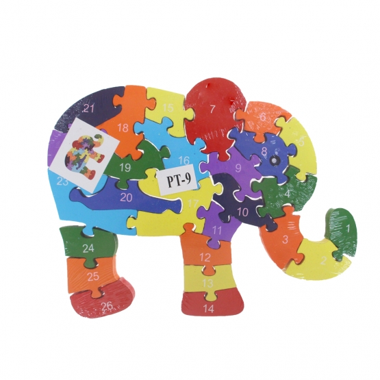 Vzdělávací dřevěné puzzle slon var.3