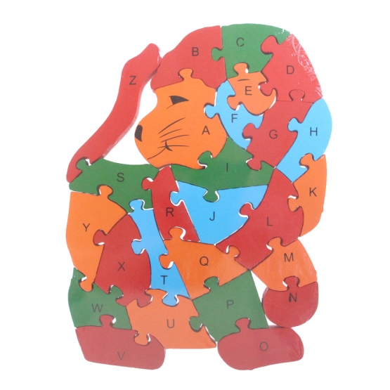 Vzdělávací dřevěné puzzle lev var.1