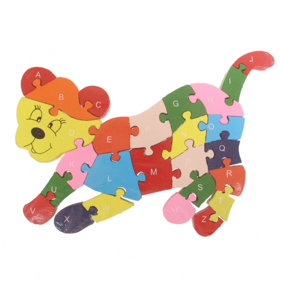 Vzdělávací dřevěné puzzle lvíček