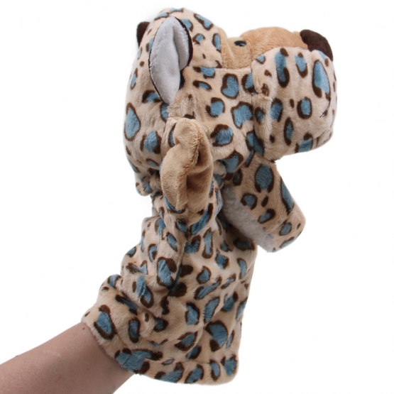 Plyšový maňásek na ruku leopard