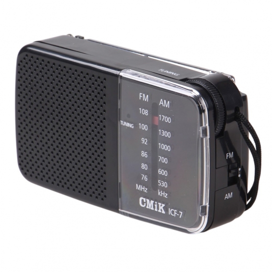 2pásmové kapesní rádio ICF-7 černé