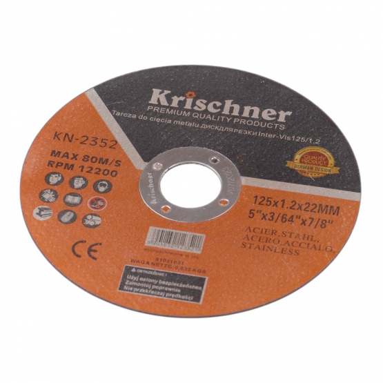 Řezný kotouč na ocel 125 x 1,2 x 22,2 mm