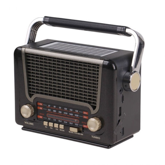 3pásmové solární rádio M-527BT šedé