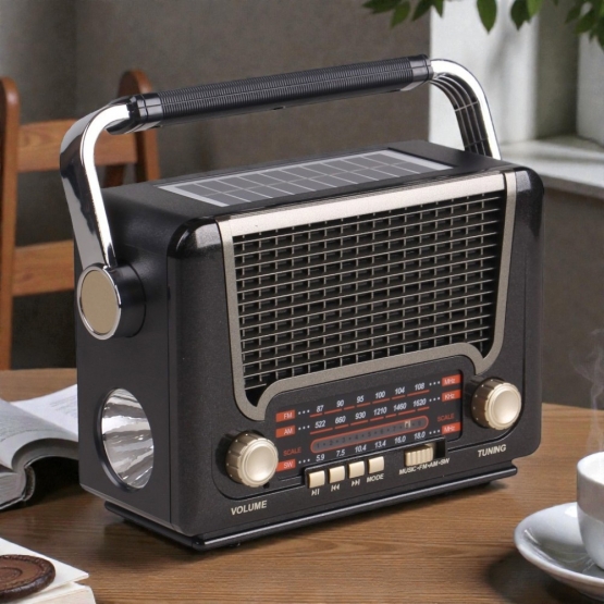 3pásmové solární rádio M-527BT šedé