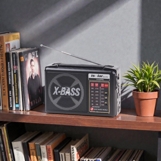 Solární 3pásmové rádio IS-810PRO černé