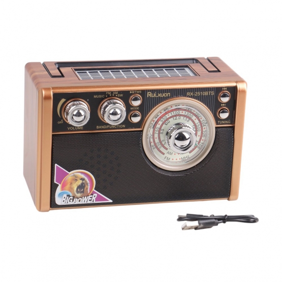 Solární 3pásmové rádio RX-2510BTS světle hnědé