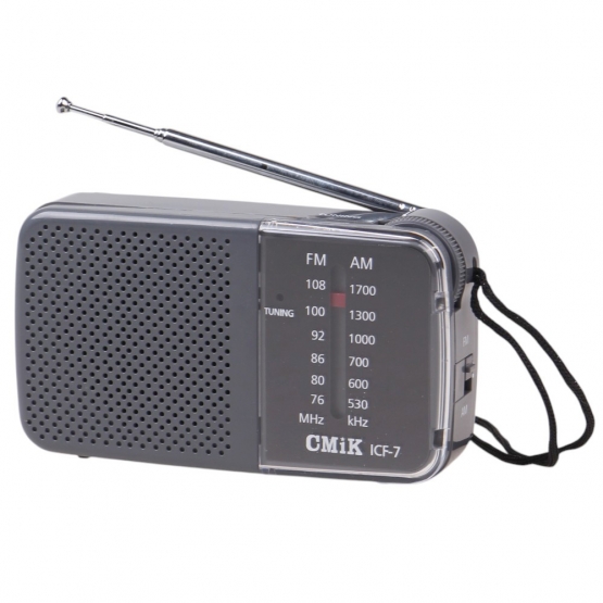2pásmové kapesní rádio ICF-7 šedé 