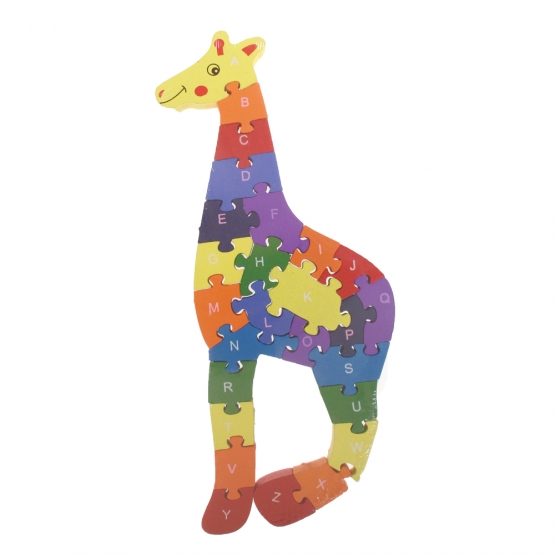 Vzdělávací dřevěné puzzle žirafa var.5