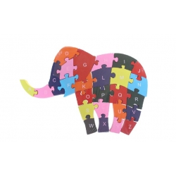 Vzdělávací dřevěné puzzle slon var.4