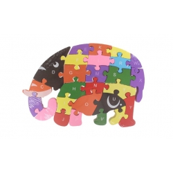 Vzdělávací dřevěné puzzle slon var.5