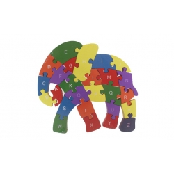 Vzdělávací dřevěné puzzle slon var.6