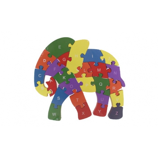 Vzdělávací dřevěné puzzle slon var.6