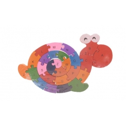 Vzdělávací dřevěné puzzle šnek