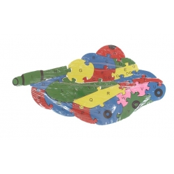Vzdělávací dřevěné puzzle tank