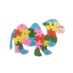 Vzdělávací dřevěné puzzle velbloud