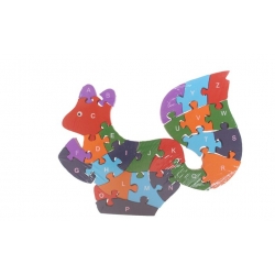 Vzdělávací dřevěné puzzle veverka