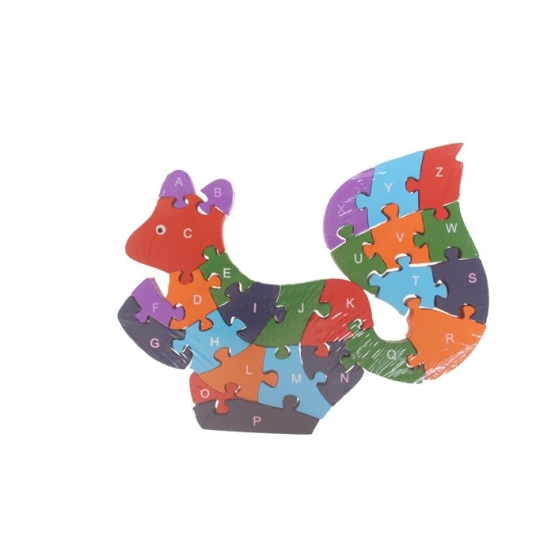 Vzdělávací dřevěné puzzle veverka
