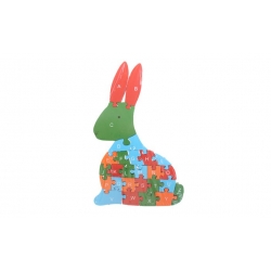 Vzdělávací dřevěné puzzle zajíc var.1