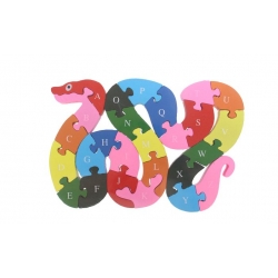 Vzdělávací dřevěné puzzle had var.1