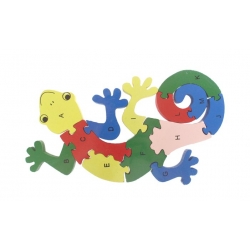 Vzdělávací dřevěné puzzle ještěrka